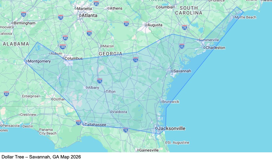 Dedicated - Home Weekly - Savannah, GA map