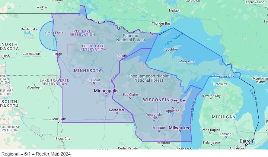 Regional – 6/1 – Reefer map