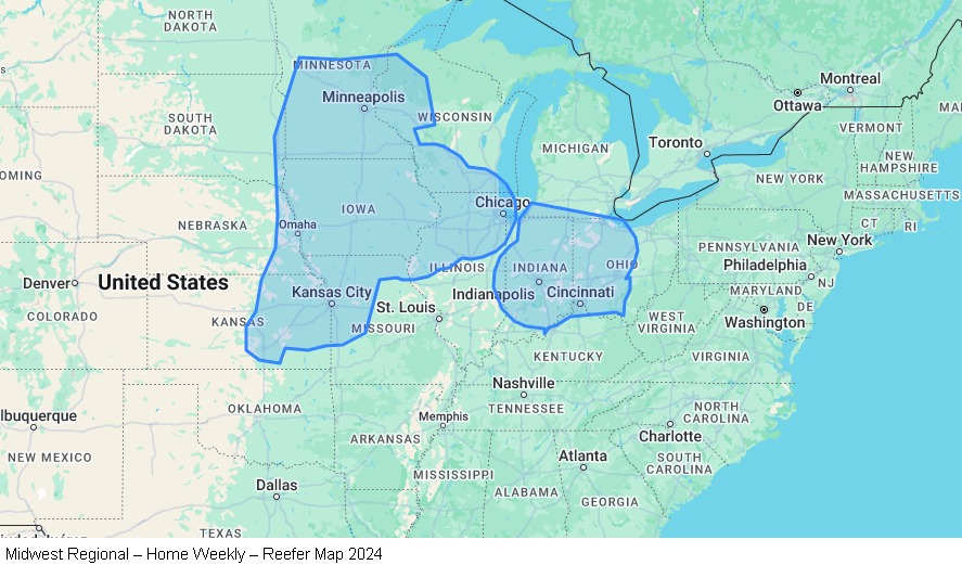 Midwest Regional – Reefer map