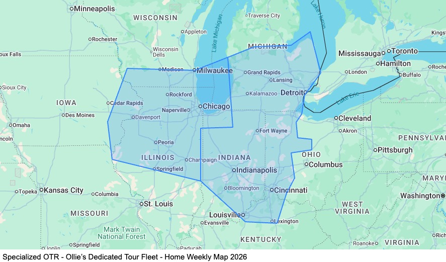 Specialized OTR - Dedicated Tour Fleet - Home Weekly map