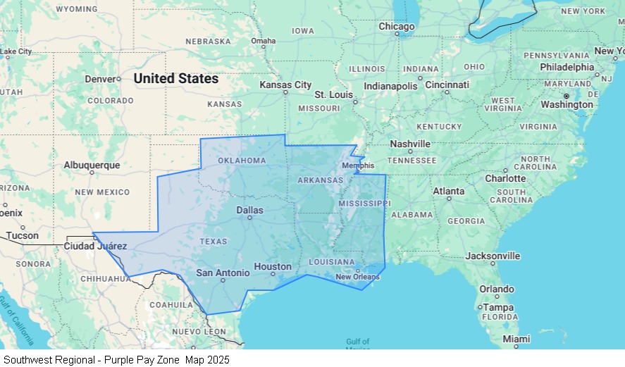 Southwest Regional - Purple map