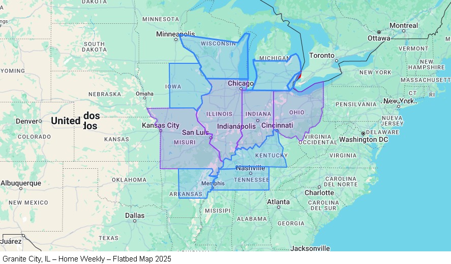 Granite City, IL – Home Weekly – Flatbed map