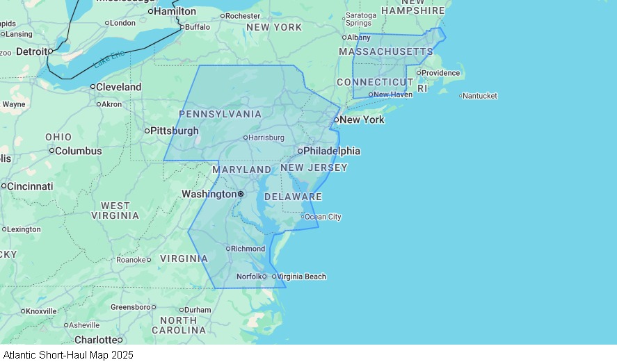 Atlantic Short-Haul map