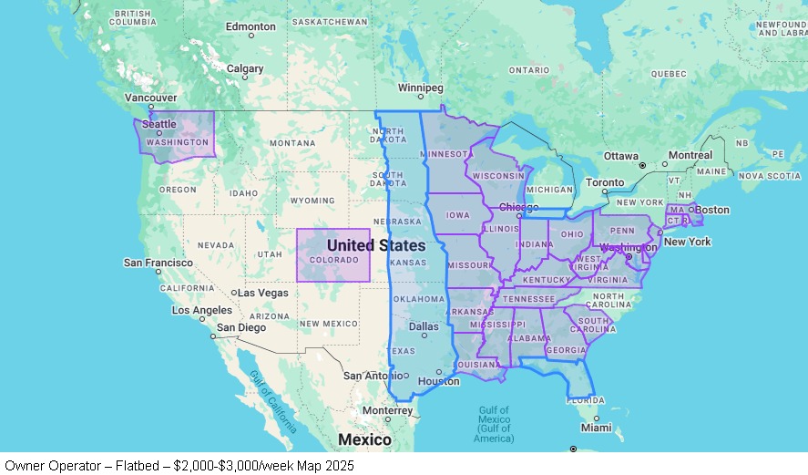 Owner Operator – Flatbed map