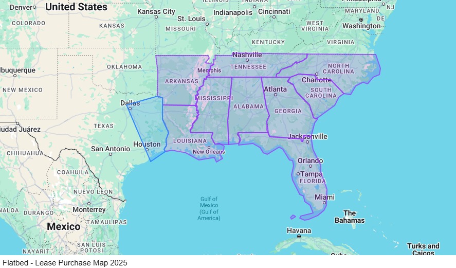 Flatbed - Lease Purchase map