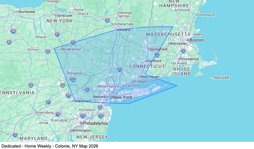Dedicated - Home Weekly - Colonie, NY map