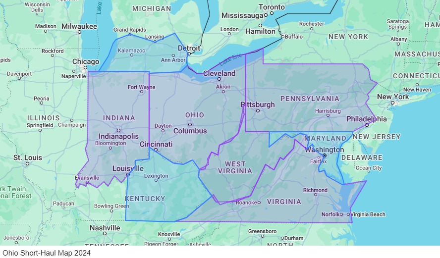 Ohio Short-Haul map