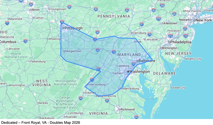Dedicated - Home Weekly - Front Royal, VA - Doubles map