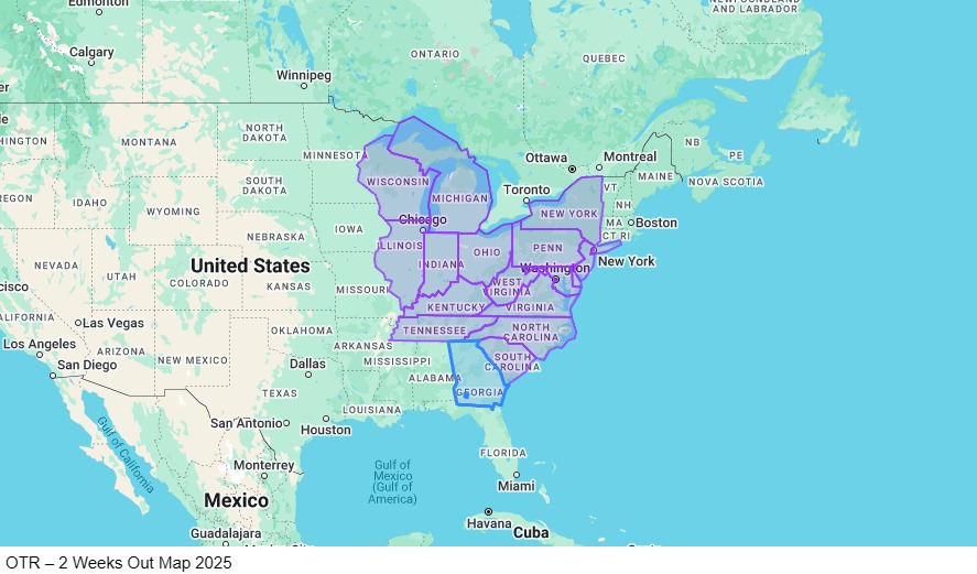 OTR - Home Bi-Weekly - Dry Van map