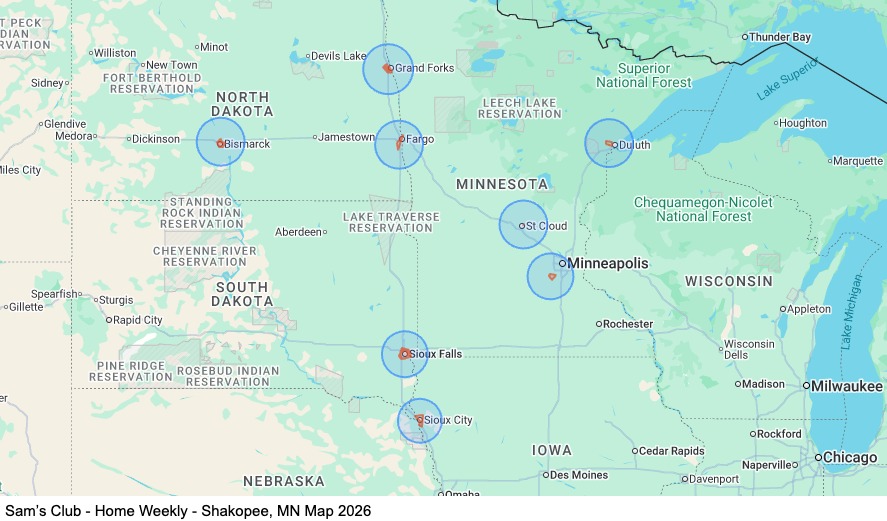 Dedicated - Home Weekly - Shakopee, MN map