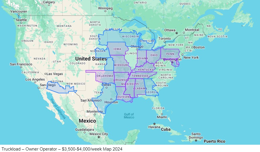 Truckload – Owner Operator map