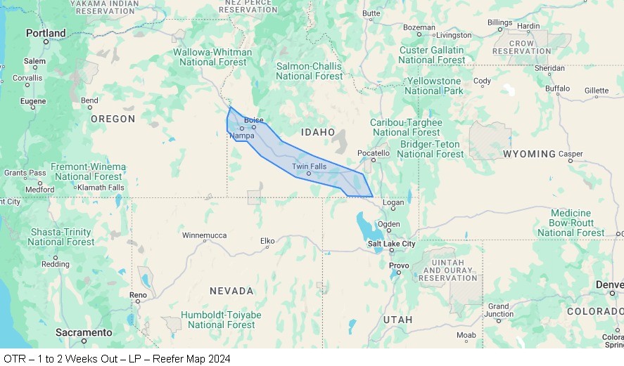 OTR – 1 to 2 Weeks Out – LP – Reefer map