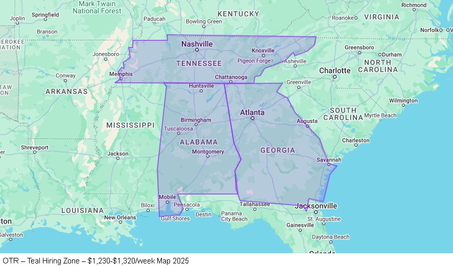 OTR - Teal Pay Zone map