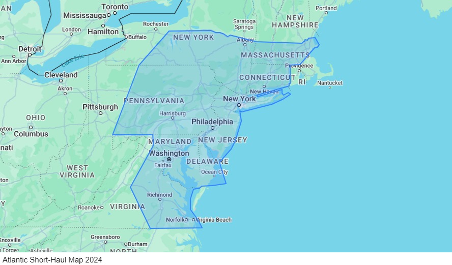 Atlantic Short-Haul map