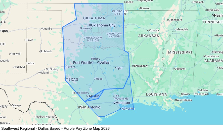 Multi-Region Home Weekly - Dallas Based map