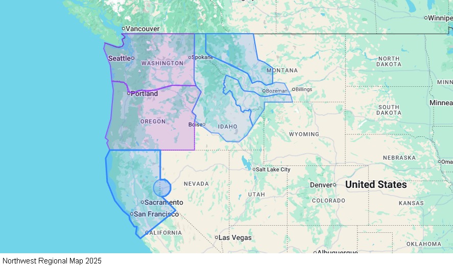 Northwest Regional map