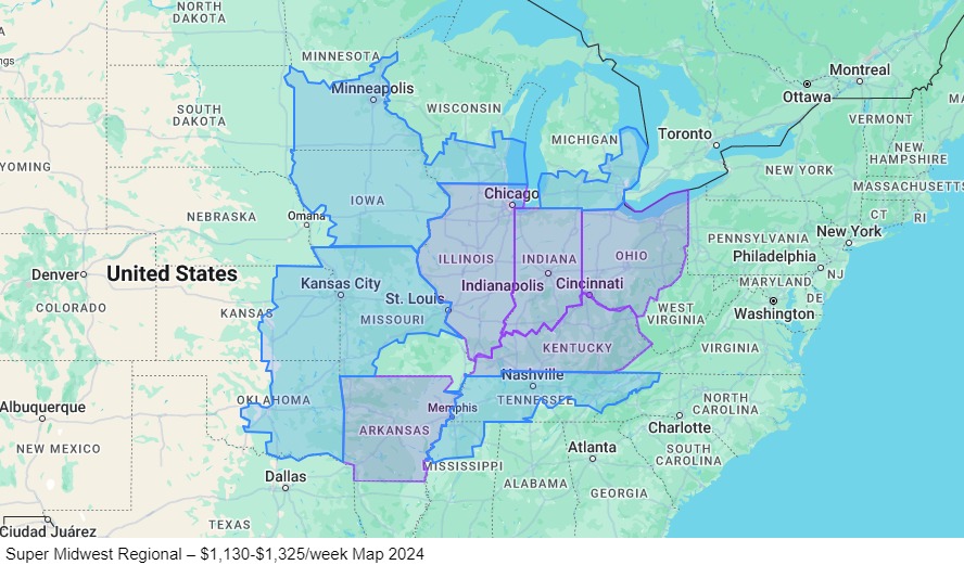 Super Midwest Regional map
