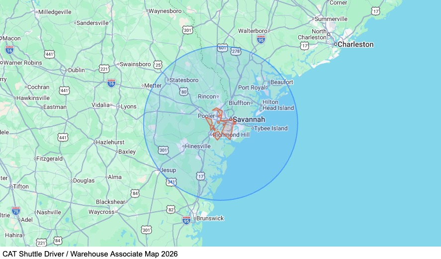 Dedicated - Shuttle Driver / Warehouse Associate map