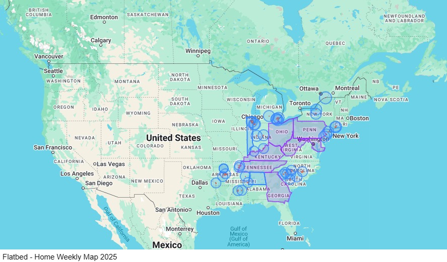 Flatbed - Home Weekly map