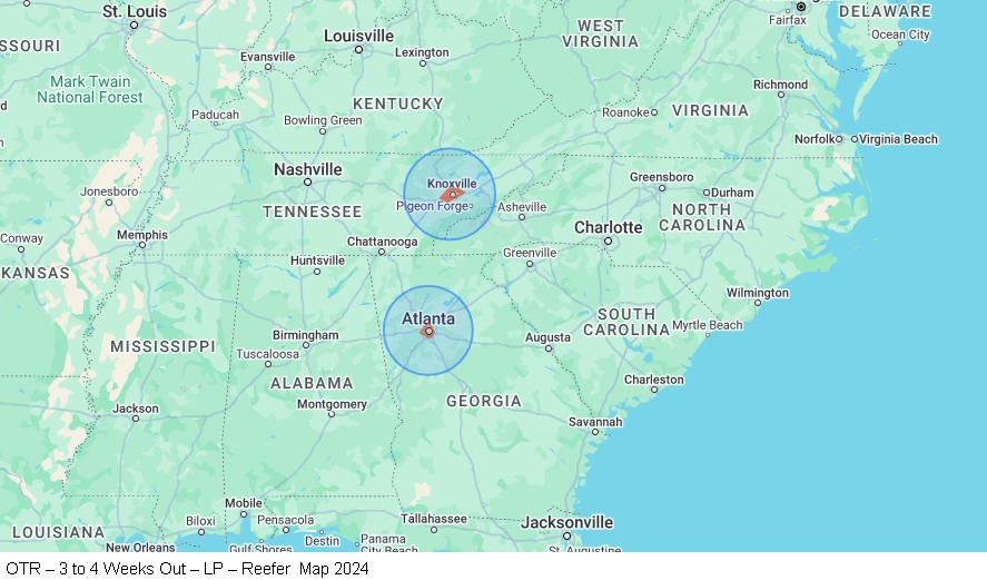 OTR – 3 to 4 Weeks Out – LP – Reefer map