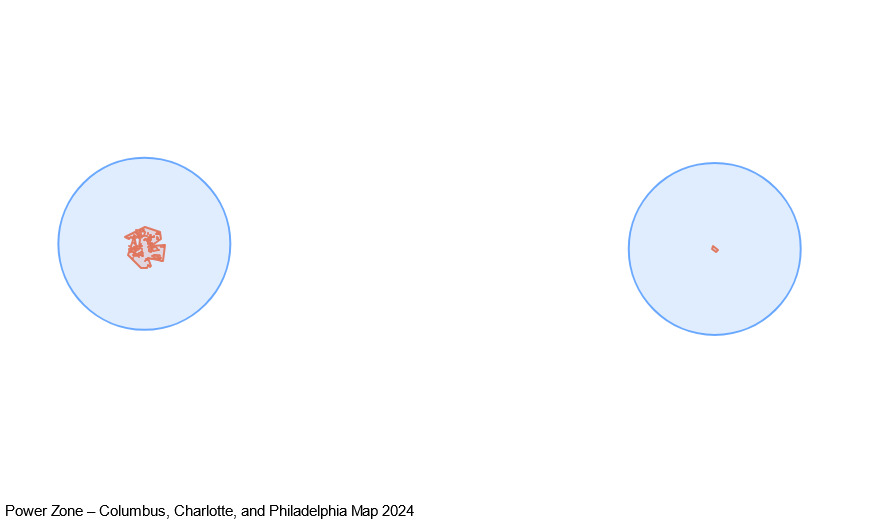 Power Zone – Columbus, Charlotte, and Philadelphia map