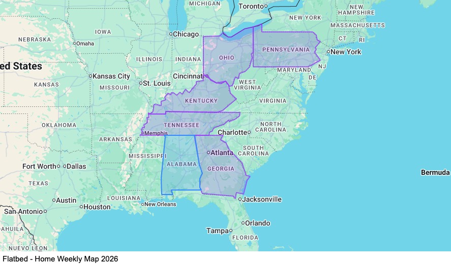 Flatbed - Home Weekly map