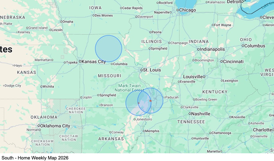 South Central - Home Weekly map