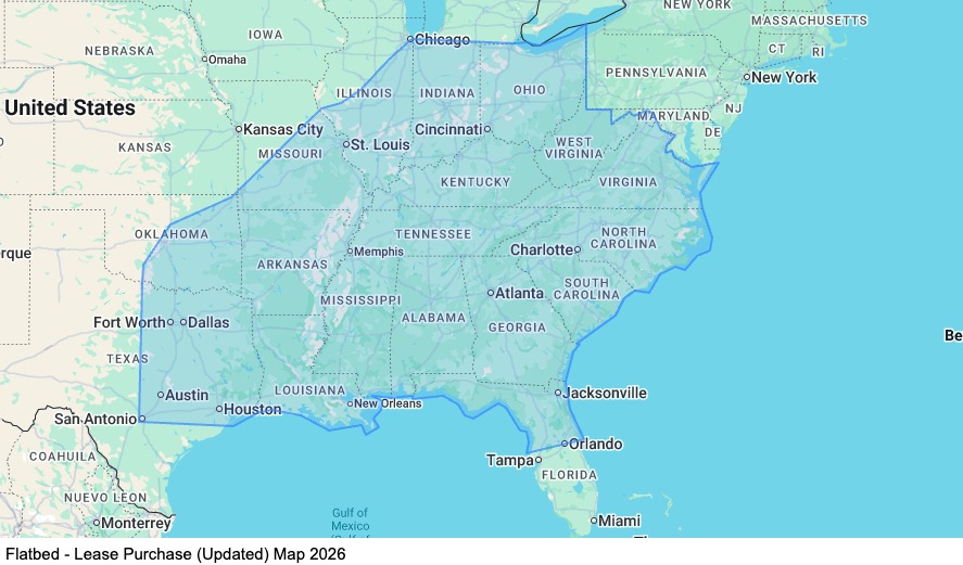 Flatbed - Lease Purchase map