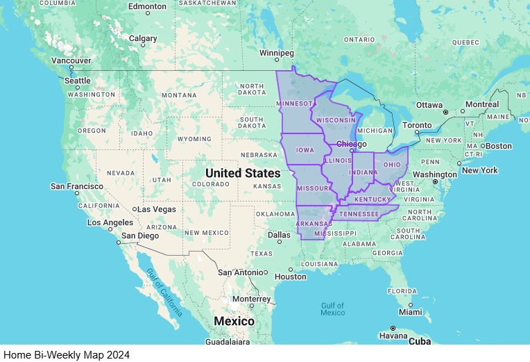 Granite City, IL – Home Bi-Weekly – Flatbed map