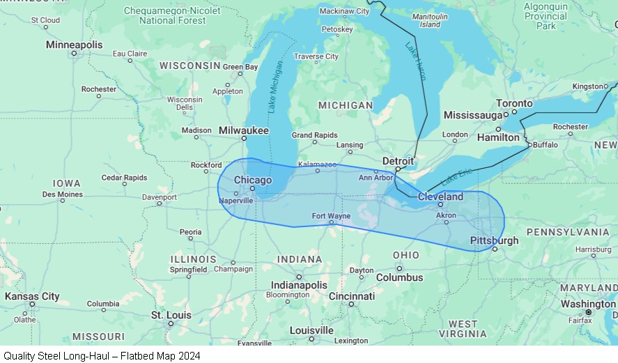 Quality Steel Long-Haul – Flatbed map