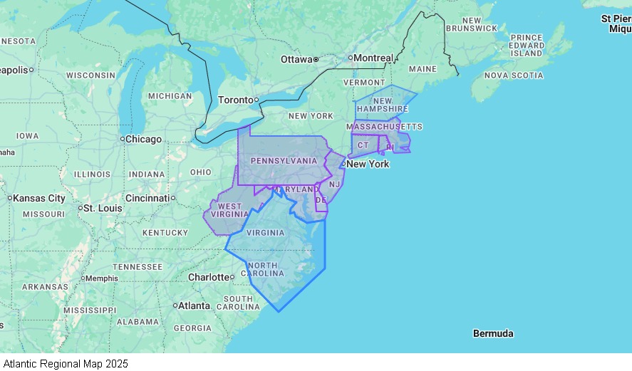 Atlantic Regional map