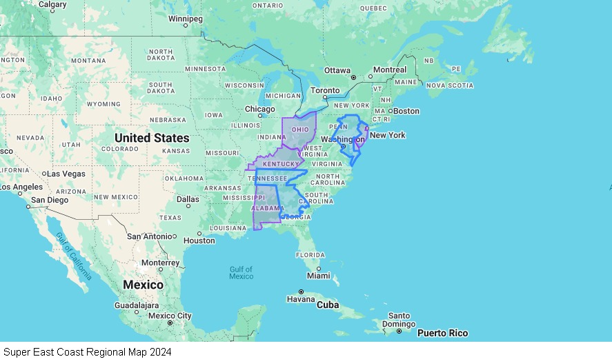 Super East Coast Regional map