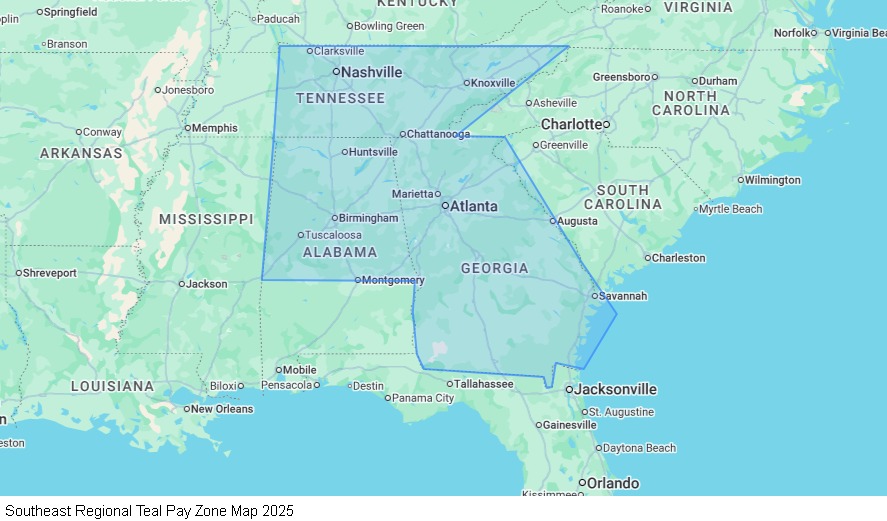 Southeast Regional map