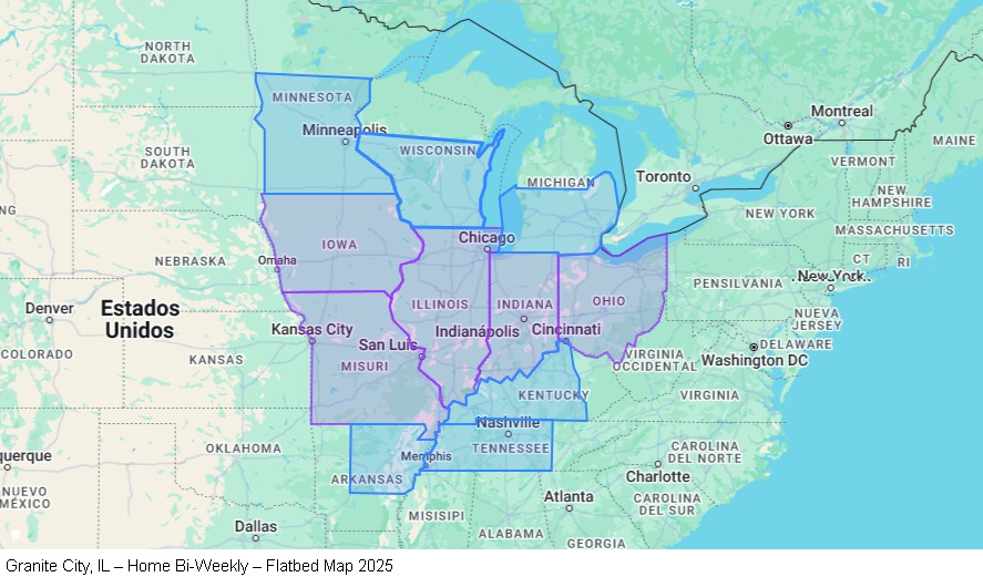 Granite City, IL – Home Bi-Weekly – Flatbed map