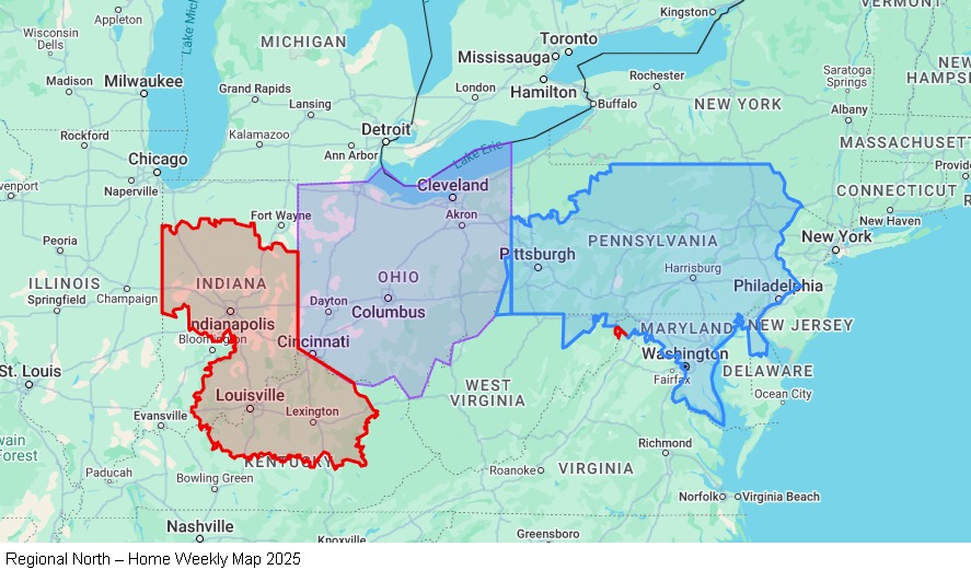 Regional North – Home Weekly map