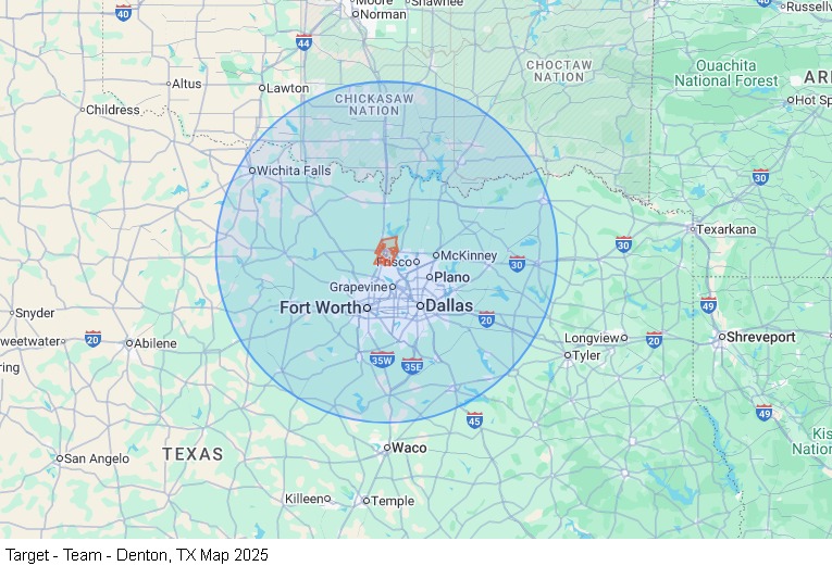 Dedicated - Teams - Denton, TX map