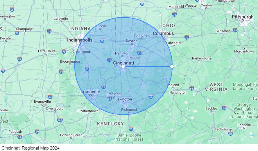 Cincinnati Regional map