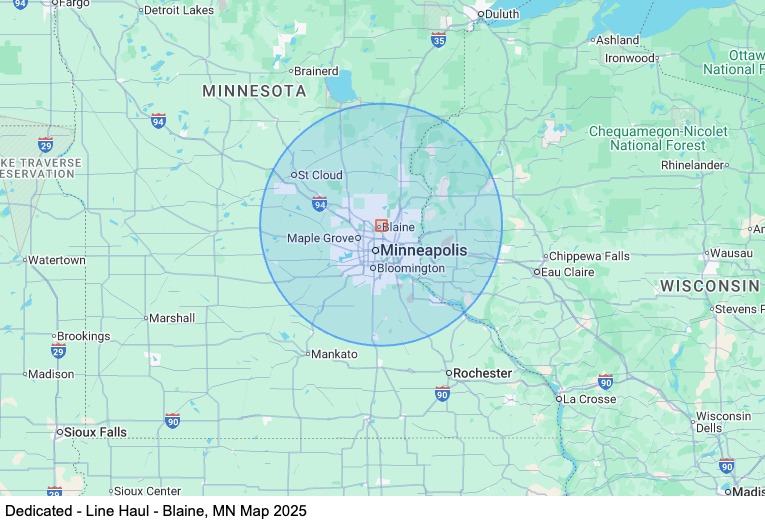 Dedicated - Line Haul - Blaine, MN map