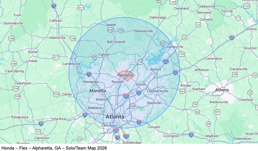 Dedicated – Flex – Alpharetta, GA – Solo/Team map