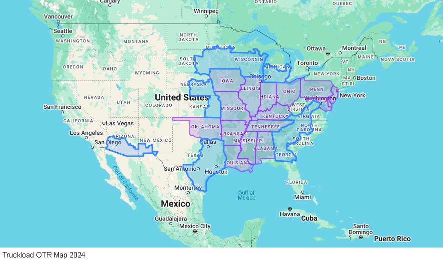 Truckload OTR map