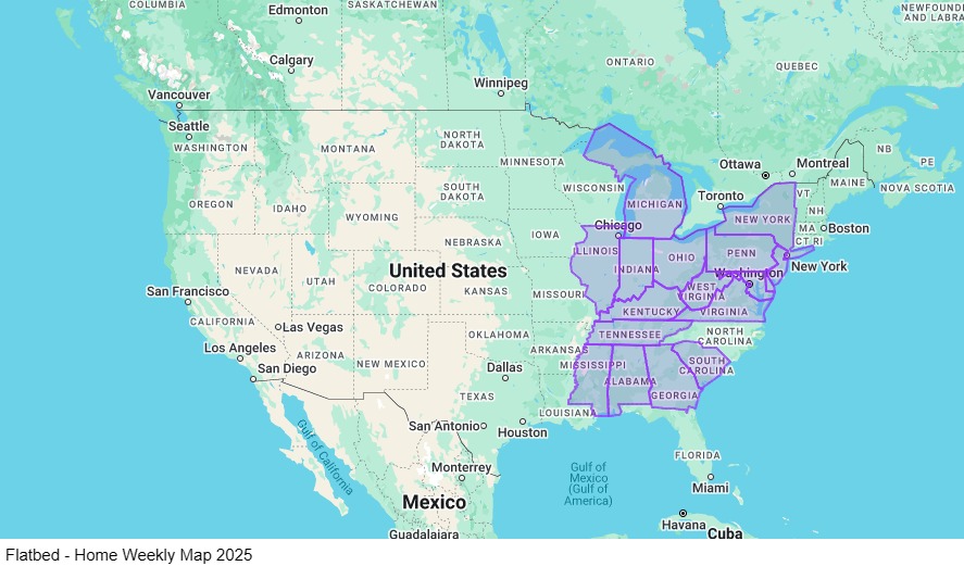 Flatbed - Home Weekly map