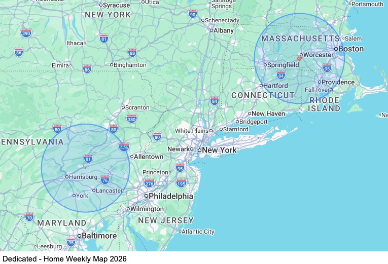Dedicated - Home Weekly - Hazmat map