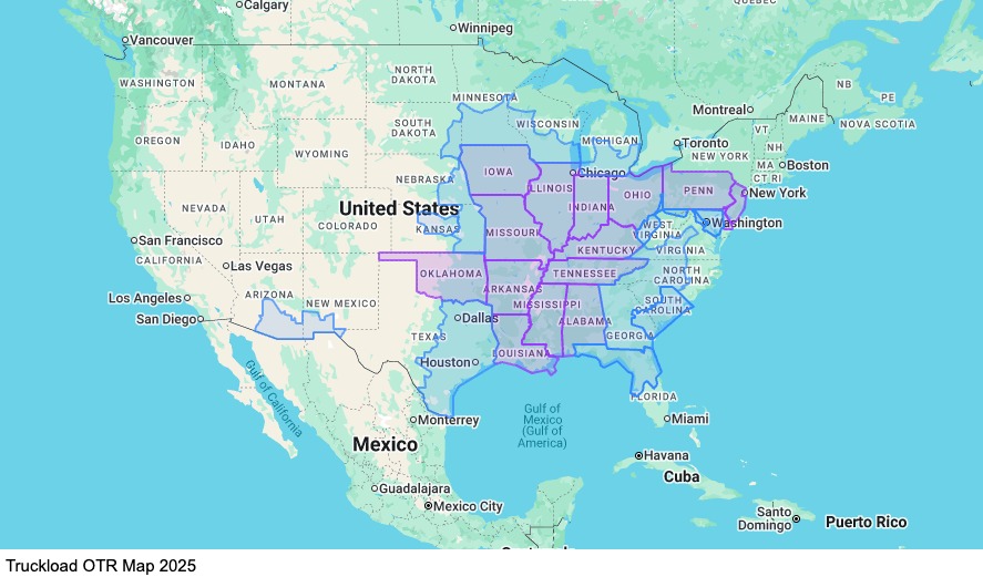 Truckload OTR map
