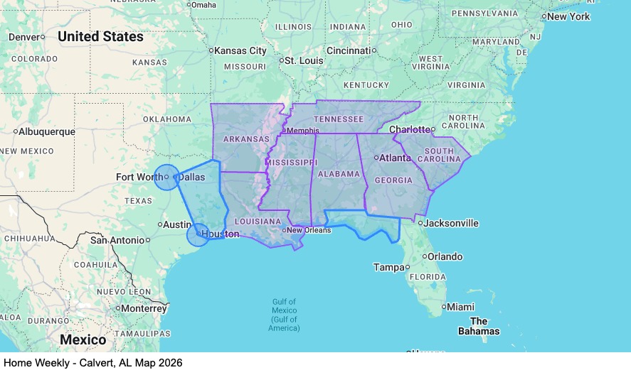 Home Weekly - Calvert, AL map