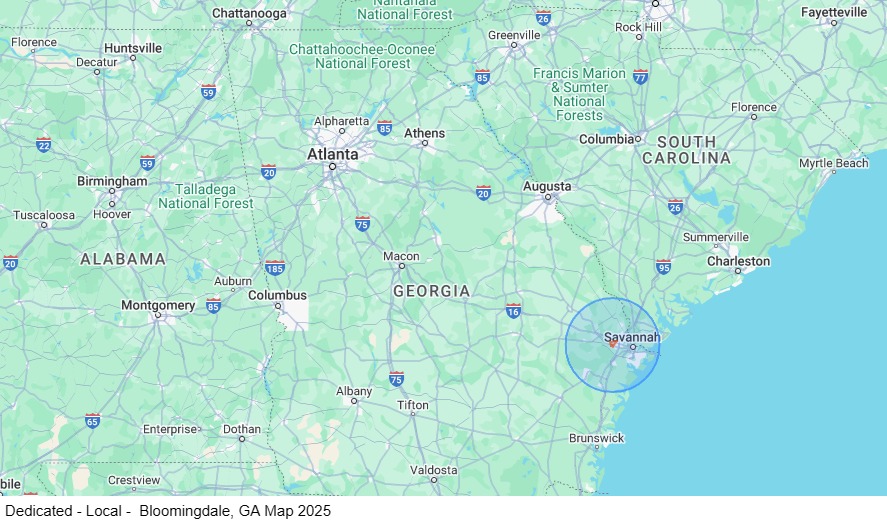 Dedicated - Local -  Bloomingdale, GA map