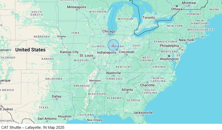 CAT Shuttle – Lafayette, IN Flatbed map