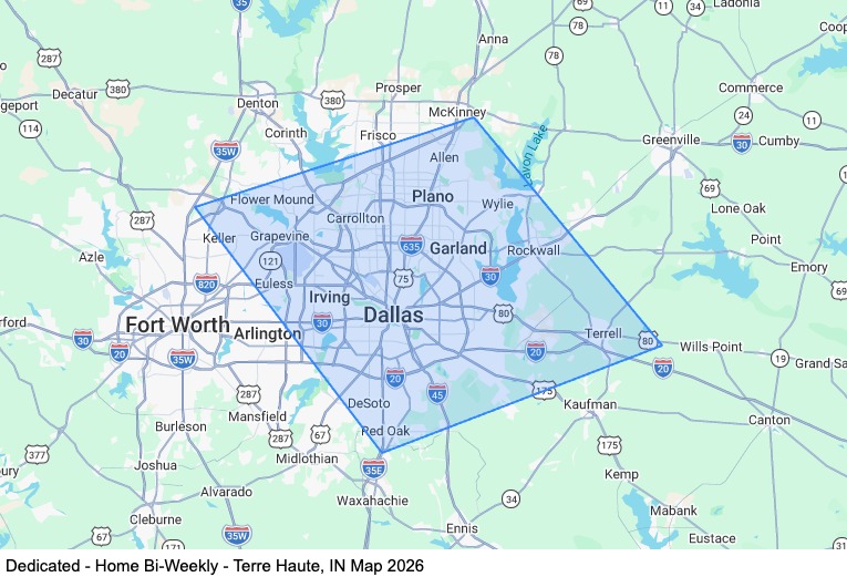 Dedicated - Home Bi-Weekly - Terre Haute, IN map