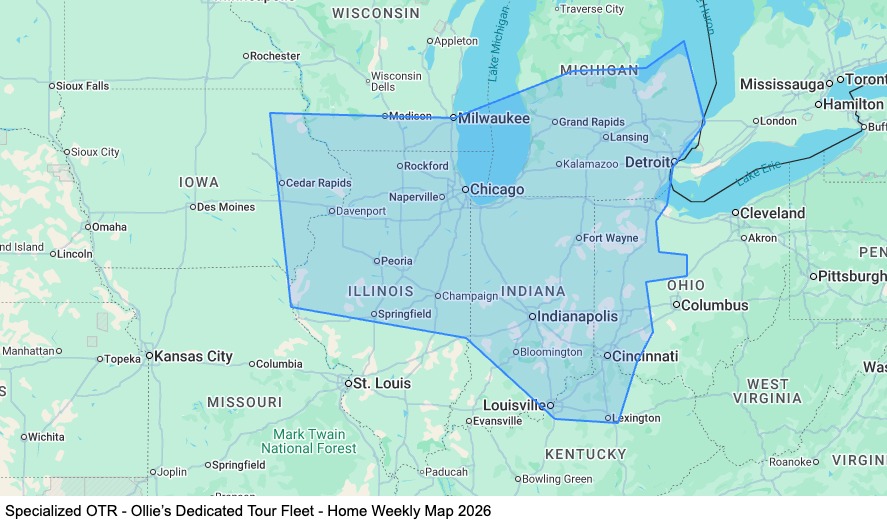Specialized OTR - Dedicated Tour Fleet - Home Weekly map