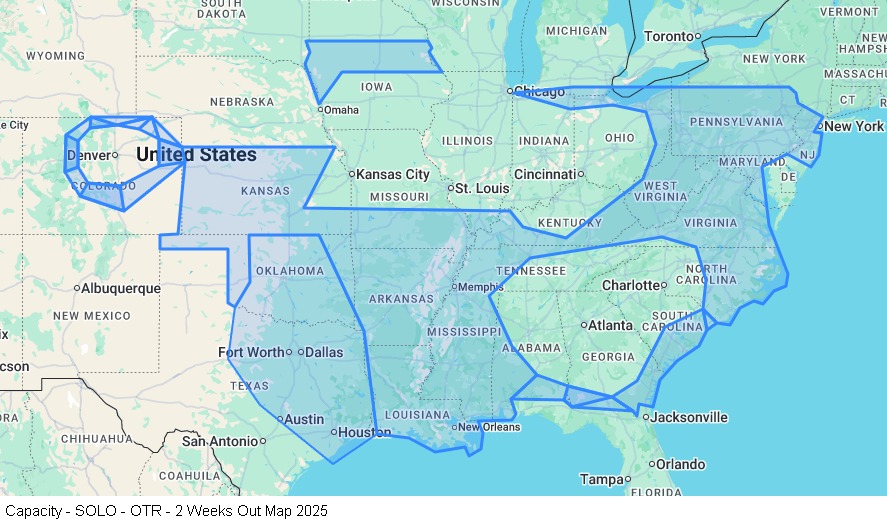 Capacity - Solo - OTR - 2 Weeks Out map