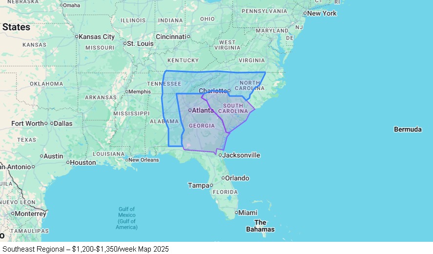 Southeast Regional map